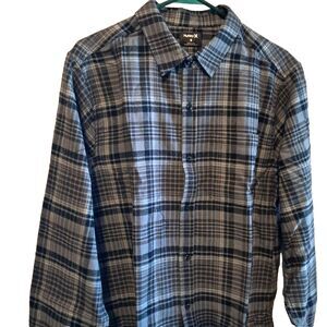 Hurley Men's Plaid Flannel Shirt Gray Size Medium